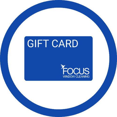 A graphic of the best gift card in Calgary (but we're a little bias). A Focus Window Cleaning gift card.
