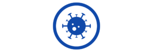 A graphic of a microscopic virus. Prevent illness with these few tips.