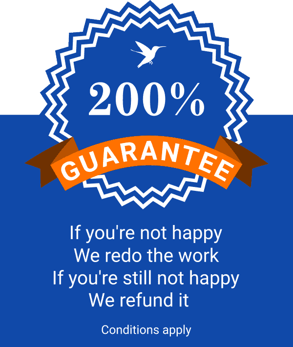 Focus Window Cleaning offers a 200 percent guarantee. The first hundred is we will return to reclean any areas you're unhappy with. If you're still unhappy with the work in those areas, we'll refund those areas. This is subject to our Master Service Agreement