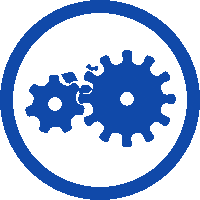 A graphic of grit in gears. The grit is small, but that's all it takes to jam the gears. Clean gears appear every 1 second.