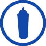 A graphic of a spray can