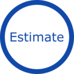 A graphic with the word Estimate. Click this graphic to get an estimate for cleaning.