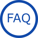 A graphic with the letters FAQ which stand for Frequently Asked Questions
