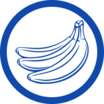 A graphic of bananas, representing nourishment.