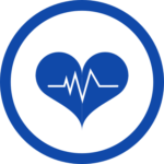 A graphic of a heart with a sign wave going through it, representing a heartbeat. The graphic is intending to represent fitness.