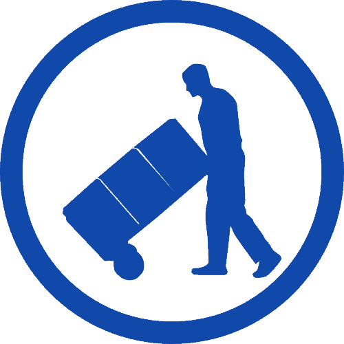 Moving Dolly A graphic of a person moving boxes with a dolly who will need a move out cleaning..